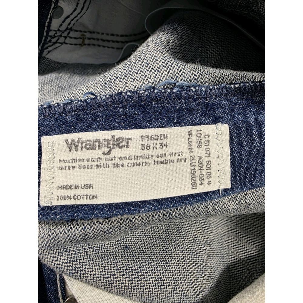 VTG Wrangler Jeans Mens‎ 38x34 Blue Denim Rodeo Cowboy Cut Slim 936DEN 90's USA - Picture 3 of 5